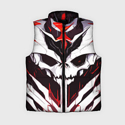 Женский жилет Абстрактный белый череп и красные полосы, цвет: 3D-черный