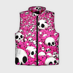 Женский жилет Черепа в бордовой траве, цвет: 3D-красный