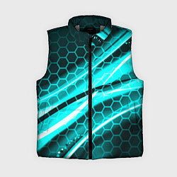 Женский жилет Неоновая броня абстракция, цвет: 3D-светло-серый