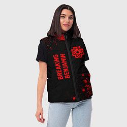 Женский жилет Breaking Benjamin - red gradient вертикально, цвет: 3D-черный — фото 2