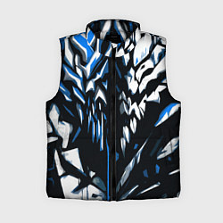Женский жилет White and blue abstraction on a black background, цвет: 3D-черный