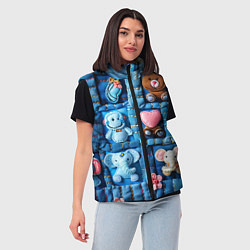 Женский жилет Слоники на пэчворк, цвет: 3D-красный — фото 2