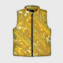 Женский жилет Белые фрагменты на жёлтом фоне, цвет: 3D-красный