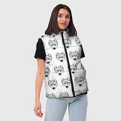 Женский жилет Паттерн волк, цвет: 3D-светло-серый — фото 2