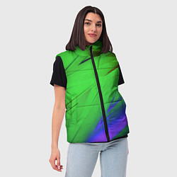 Женский жилет Кислотно неоновая геометрия, цвет: 3D-красный — фото 2