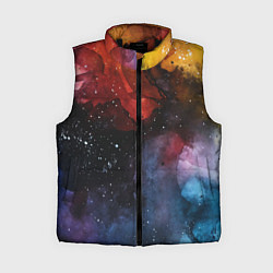 Женский жилет Акварельная цветная абстракция, цвет: 3D-черный