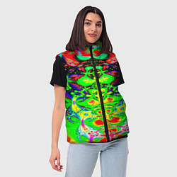 Женский жилет Оптический фрактал кислота, цвет: 3D-красный — фото 2