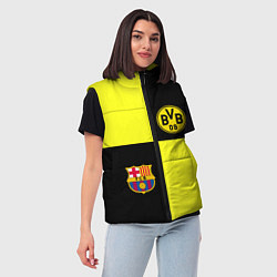 Женский жилет Barcelona x Borussia, цвет: 3D-светло-серый — фото 2