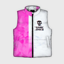Женский жилет Game over pink abstraction, цвет: 3D-светло-серый