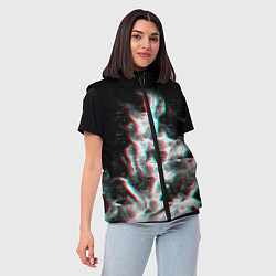 Женский жилет Огонь глитч текстура, цвет: 3D-светло-серый — фото 2