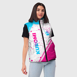 Женский жилет Kuromi neon gradient style вертикально, цвет: 3D-черный — фото 2