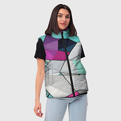 Женский жилет Яркая геометрическая абстракция, цвет: 3D-светло-серый — фото 2