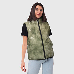 Женский жилет Текстура гранж хаки, цвет: 3D-черный — фото 2
