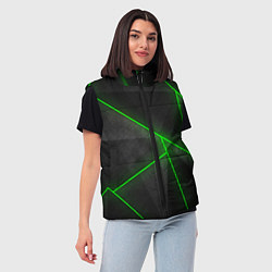 Женский жилет Лучи неон абстракция, цвет: 3D-красный — фото 2