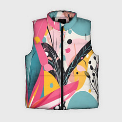Женский жилет Листья цветы абстракция