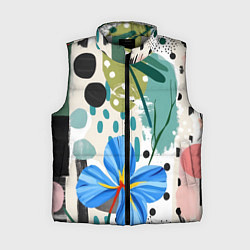 Женский жилет Цветы горошек абстракция, цвет: 3D-светло-серый