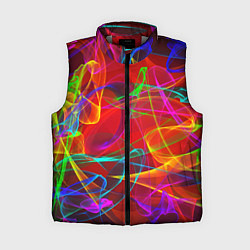 Женский жилет Неоновые волны дыма, цвет: 3D-светло-серый