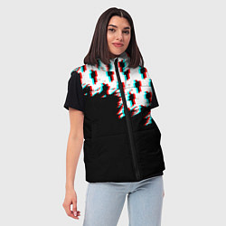 Женский жилет Billie Eilish pattern glitch, цвет: 3D-черный — фото 2