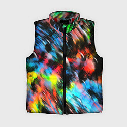 Женский жилет Цветные краски абстракция, цвет: 3D-красный