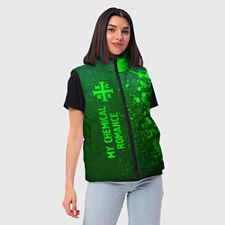 Женский жилет My Chemical Romance - green gradient по-вертикали, цвет: 3D-черный — фото 2