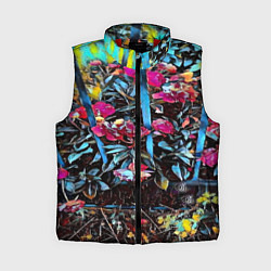 Женский жилет Цветы за забором, цвет: 3D-красный