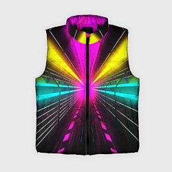 Женский жилет Неоновые лучи текстура, цвет: 3D-черный