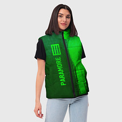 Женский жилет Paramore - green gradient по-вертикали, цвет: 3D-черный — фото 2