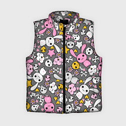 Женский жилет Зайчики с черепами паттерн