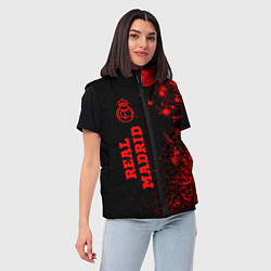 Женский жилет Real Madrid - red gradient по-вертикали, цвет: 3D-черный — фото 2