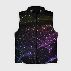 Женский жилет Неоновые светящиеся линии и точки, цвет: 3D-светло-серый