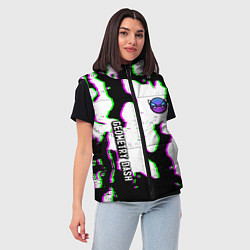 Женский жилет Geometry dash glitch flame, цвет: 3D-красный — фото 2