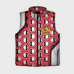 Женский жилет Россия герб сетка метала, цвет: 3D-светло-серый