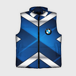 Женский жилет BMW metalic blue abstract, цвет: 3D-светло-серый