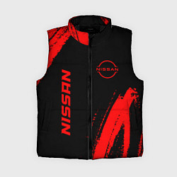 Женский жилет Nissan - red gradient вертикально