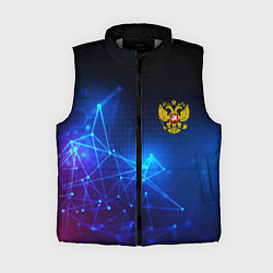 Женский жилет Герб РФ абстракция текстура, цвет: 3D-светло-серый