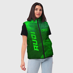 Женский жилет Audi - green gradient вертикально, цвет: 3D-черный — фото 2