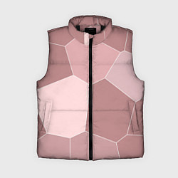Женский жилет Пыльно-розовый крупная мозаика, цвет: 3D-черный
