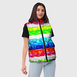 Женский жилет Fortnite color line, цвет: 3D-черный — фото 2