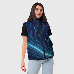 Женский жилет Линии абстрактные неоновые, цвет: 3D-красный — фото 2