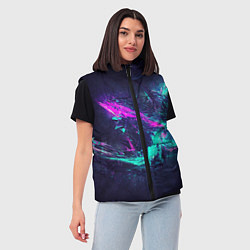 Женский жилет Неоновые краски абстракция, цвет: 3D-красный — фото 2