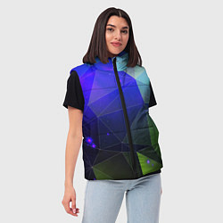 Женский жилет Неоновые треугольники геометрия, цвет: 3D-красный — фото 2