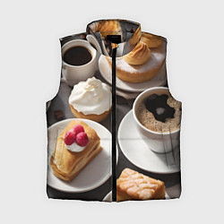 Женский жилет Кофе и пирожные, цвет: 3D-светло-серый