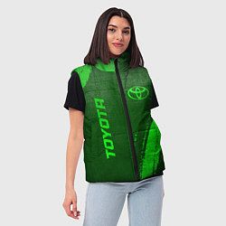 Женский жилет Toyota - green gradient вертикально, цвет: 3D-черный — фото 2