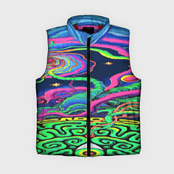 Женский жилет Оптические волны психоделика, цвет: 3D-красный
