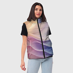 Женский жилет Текстура с градиентом волны, цвет: 3D-светло-серый — фото 2