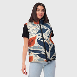 Женский жилет Искусство листья абстракция, цвет: 3D-светло-серый — фото 2