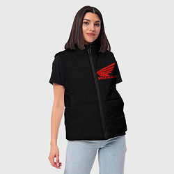 Женский жилет Honda red logo auto steel, цвет: 3D-светло-серый — фото 2