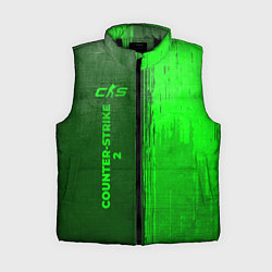 Женский жилет Counter-Strike 2 - green gradient по-вертикали, цвет: 3D-черный