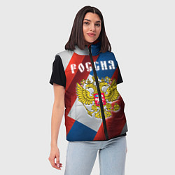 Женский жилет Цвета флага России, паттерн, цвет: 3D-черный — фото 2