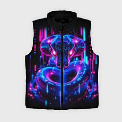 Женский жилет Cyberpunk неоновая синяя змея
